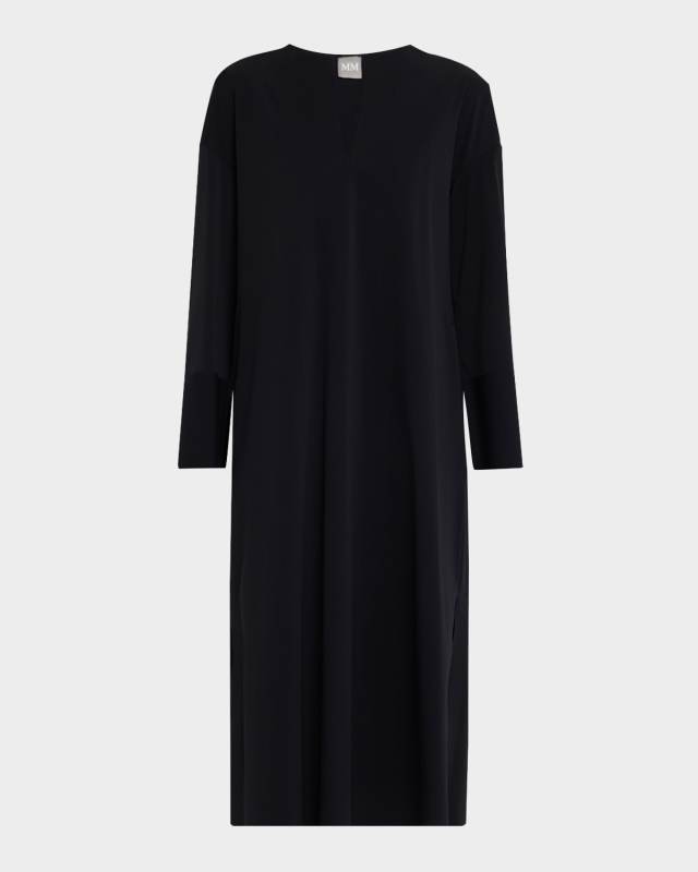 Rapace Split-Neck Midi Shift Dress